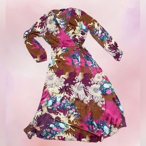 🪷 Lulus Satin Floral Wrap Maxi